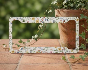 Wildflower License Plate Frame* Car Accessories* License Plate* Wild Flower* Name Plate* License Plate Cover* Flowers* Womens * Gift For Her