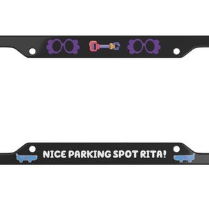 Mooie parkeerplaats Rita-nummerplaatframe- grappige nummerplaat- Ritas Driving- Grannies- Ritas-parkeerplek- Leuk autoaccessoire- Blauw