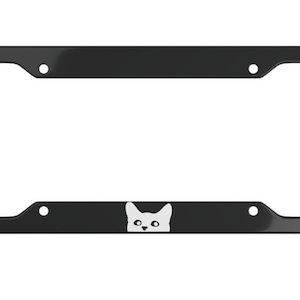 Peeking Cat License Plate Frame - Car Accessories - Cat License Plate - Cat - Cat Owner Gift - Cat Car Accessory - Cat Lover - White Cat