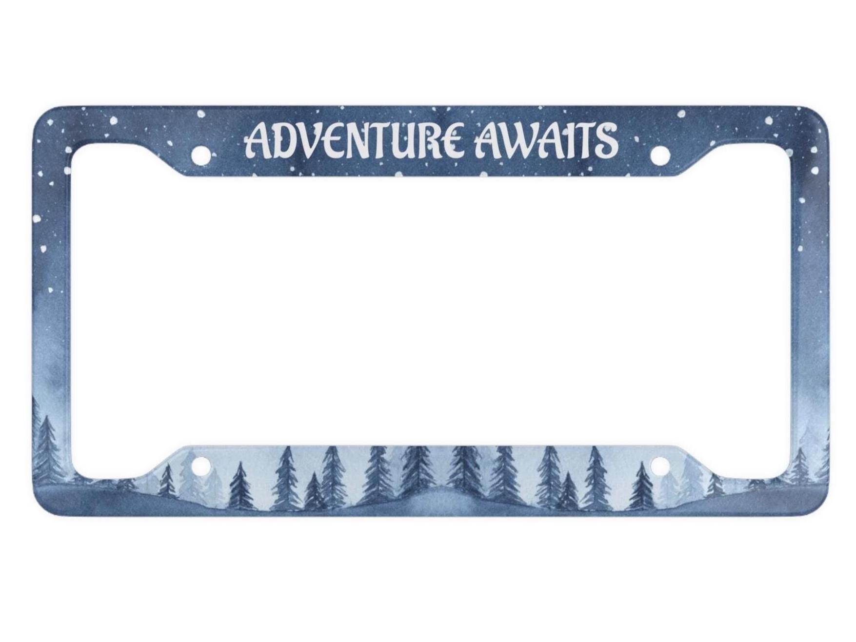 Adventure Awaits License Plate Frame- Star License Plate Cover- Stary Night License Plate- Adventure Awaits- Hiker Gift- Camping License