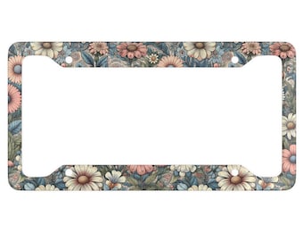 Daydream Floral License Plate Frame- Wildflower License Plate Cover- Floral License Plate- Wildflowers- Womens Car Accessory- Gift For Her
