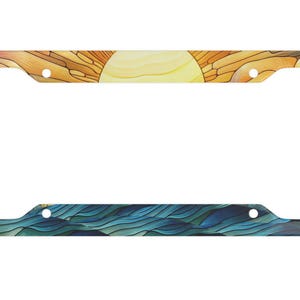 Brillant Sunset License Plate Frame- Stained Glass License Plate Cover- Ocean Waves License Plate- Stained Glass - Ocean Lover- Gift for Her