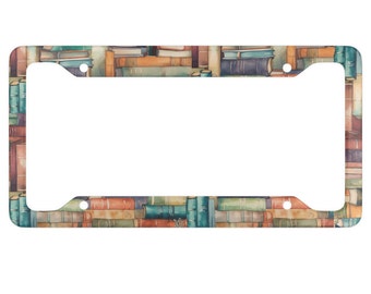 Books License Plate Frame- Librarian License Plate- Book Lover Gift- Reading License Plate- History Lover Gift- Writer License- Bibliophile