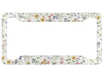 Wildflower License Plate Frame* Car Accessories* License Plate* Wild Flower* Name Plate* License Plate Cover* Flowers* Womens * Gift For Her