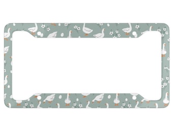 Cadre de plaque d'immatriculation oeufs d'oie - plaque d'immatriculation de canard - cadeau pour amoureux des animaux - accessoire de voiture mignon - plaque d'immatriculation de fermier - oie - Silly Goose
