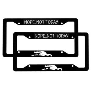 Lazy Cat License Plate Frames 2 pcs- Nope Not Today- Cat Car Accessory- Cat Lover Gift- Cat License Plate Frames- 2 Pack Frames- Peeking Cat