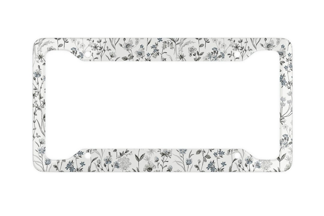 Wildflower in Gray License Plate Frame Car Accessory License Plate
