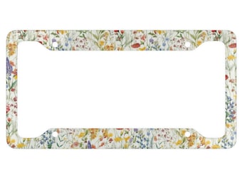 Grow Wild License Plate Frame- Wildflower License Plate- Cute Car Accessory- Flowers License Plate Cover- Gift For Her- Womens Gift- Floral
