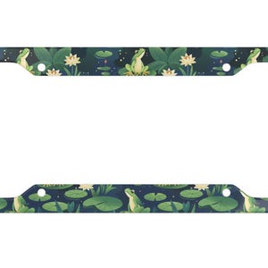 Hoppy Frogs License Plate Frame - License Plate Frame - Frogs - Cute Car Accessory- License Plate Cover - Amphibians- Nature License Plate