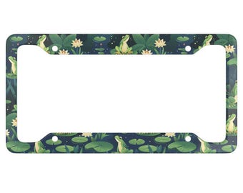Hoppy Frog License Plate Frame- Frog License Plate- Frog Lover Gift- Frog License Plate Cover- Amphibian- Nature License Plate-Nature Lover