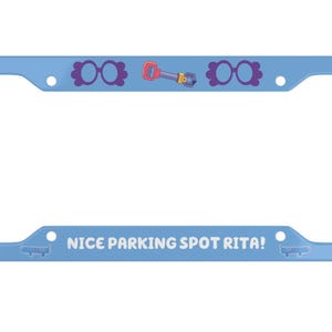 Mooie parkeerplaats Rita-nummerplaatframe- grappige nummerplaat- Ritas Driving- Grannies- Ritas-parkeerplek- Leuk autoaccessoire- Blauw