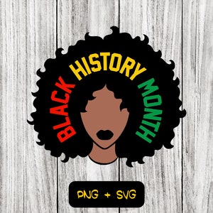 Black History Month Afro Lady SVG PNG Files, Black History Month, Black Pride - Instant Download