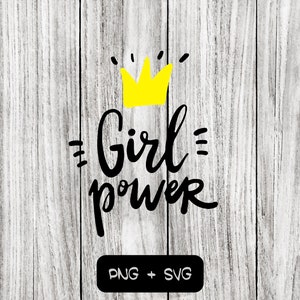 Girl Power Black And Yellow SVG PNG Files, Black History Month, Black Pride - Instant Download