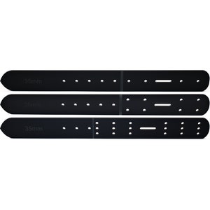 Peut inclure: Trois bracelets de montre en cuir noir avec des marquages de 35 mm et de multiples trous pour ajuster la longueur.