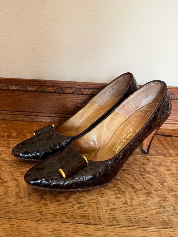 1950s Custom Josef du Val Alligator Pumps