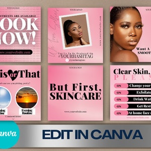 Skincare Template, Skincare DIY Template, Social Media Content Kit ...