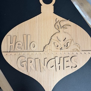 Grinch Themed DIY unfinished door hanger /  Grinch Door Hanger / Grinch Decor
