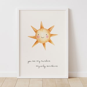 Wandbild Poster "you are my sunshine" - Sonnenschein - Dekoration Kinderzimmer - DinA3 DinA4 - Digital oder per Post