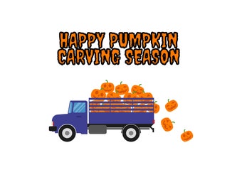 Happy Pumpkin Carving Season Design Template, Halloween Jack O’ Lanterns Falling Off Truck Design, Pumpkin Carving Shirt Design