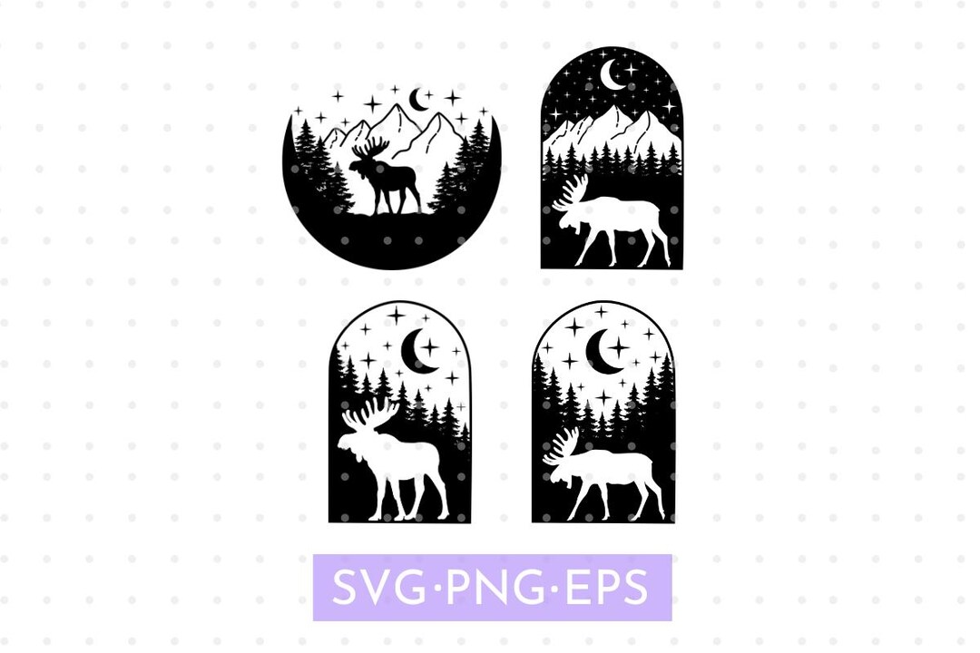 Moose Riders Svg Moose Mountain Svg Bundle Moose Clipart Mountain Svg Moose Svg Nature ...