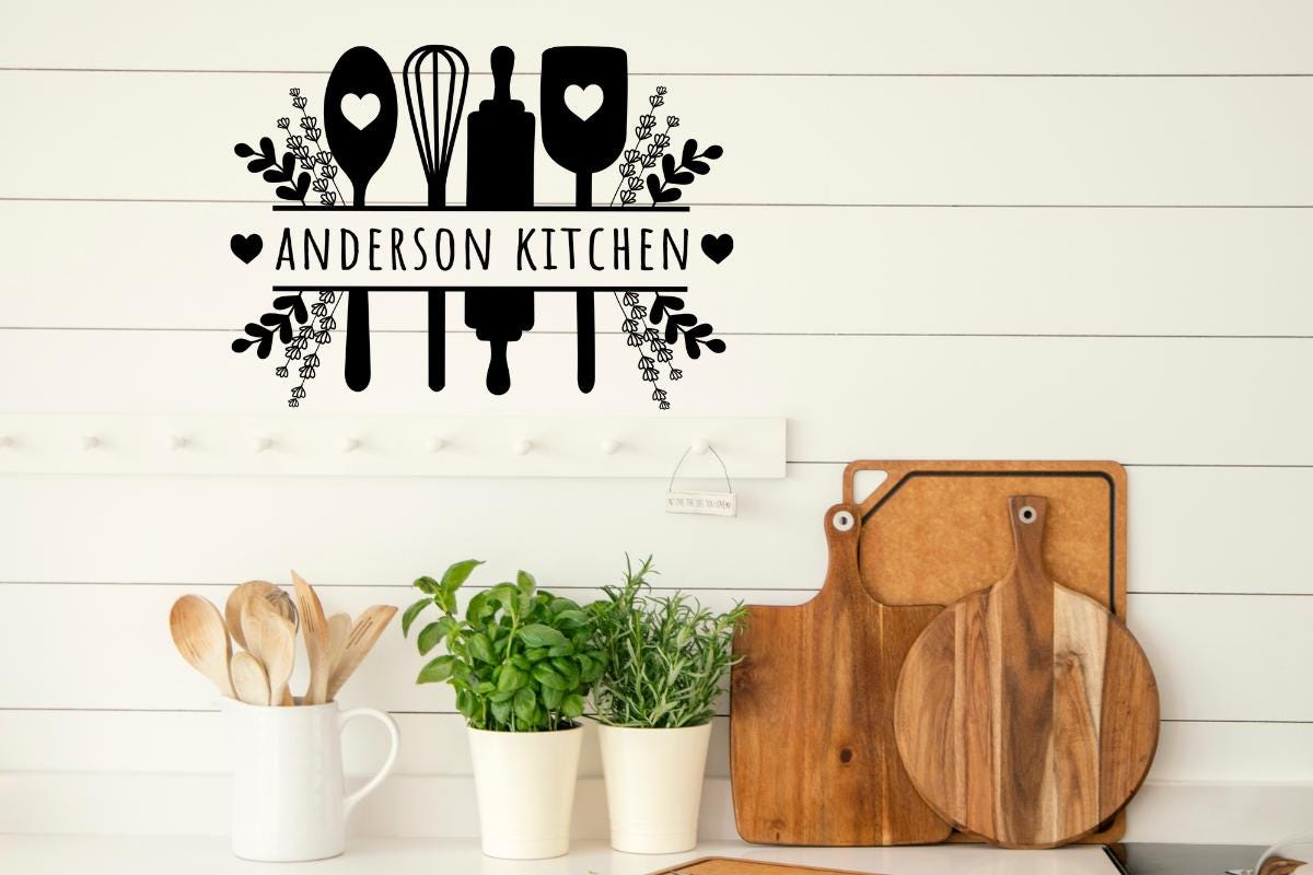 Kitchen Split Monogram SVG: Cooking Clipart Cut File (digital Download ...