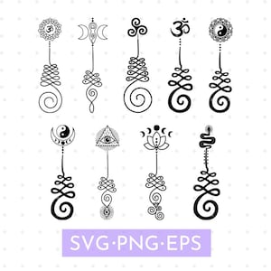 Unalome Svg Bundle Spirituale Svg Dea Svg Terzo Occhio Svg Unalome Vettore Om Svg File di Taglio Spirituale