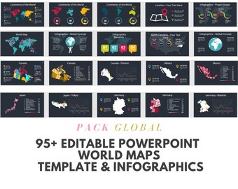 95 PowerPoint Templates modifiables | infographies  de Pays & cartes templates  | Modèles PowerPoint modifiable | Modern PowerPoint | PPT