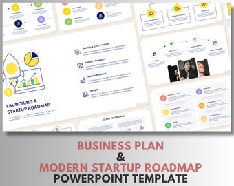 Business Plan PowerPoint Template modifiables |  Startup Roadmap Templates | infographies | Startup Powerpoint Template | Modern PowerPoint