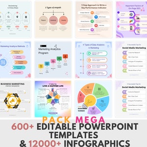 600 Editable PowerPoint Templates designs | 12000 infographics  | Business templates | Powerpoint presentation | Modern PowerPoint slides