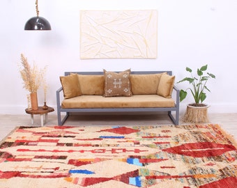 Red Moroccan rug, Berber rug, Vintage Boujaad rug 6x9 ft