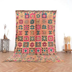 Vintage Boujaad Rug, Pink moroccan rug, 6x10 ft.