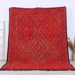 Vintage Moroccan rug, Boujaad rug, Boho Beni Mguild Rug 7x9 ft