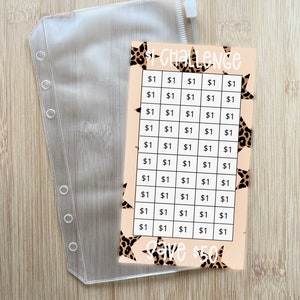 Leopard Star Savings Tracker, Laminated Savings Challenge, 1 Dollar Savings, Save 50, Savings Tracker