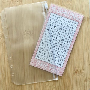 Pink Cheetah Savings Tracker, Laminated Savings Challenge, 5 Dollar Savings, Save 250, Savings Tracker
