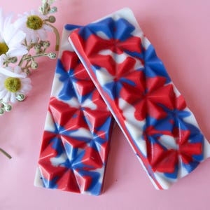 Barra de Cera Derretida Firecracker Fizz – Vermelho, Branco, Azul | Framboesa Azul, Cereja e Lima | Barra Snap com Mistura de Soja com Aroma Festivo