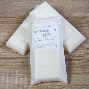 Watermelon Sugar Soy Wax Melts | Highly Scented Snap Bars For Wax Warmer | Watermelon Lemonade | Sustainable Packaging