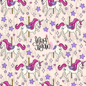 Unicorn Repeat Pattern | Carousel Repeat Pattern | Merry go round Pattern | Seamless Pattern | Repeat Pattern | Preppy Fabric Design  Circus
