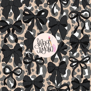 Cheetah Coquette Pattern | Bow Pattern | Seamless Pattern | Repeat Pattern | Leopard Pattern | Preppy Fabric Design | Instant Download | Bow