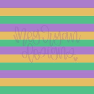 May include: Purple, green, and gold horizontal stripes pattern. The text "Merryman Designs" is in the center of the image.