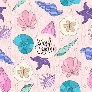 Seashells Pattern | Summer Pattern | Seamless Pattern | Repeat Pattern | Beach Pattern | Preppy Fabric Design | Ocean Pattern | Sand Dollar