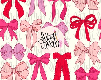 Pink Coquette Pattern | Bow Pattern | Seamless Pattern | Repeat Pattern | Dainty Pattern | Preppy Fabric Design | Valentines Pattern | Bows