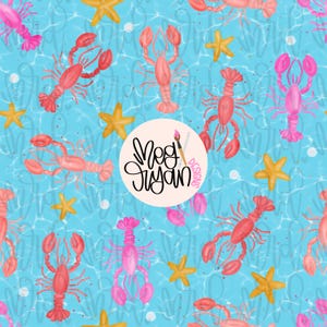 Lobster Pattern | Coastal Pattern | Summer Pattern | Seamless Pattern | Repeat Pattern | Beach Pattern | Watercolor Pattern | Ocean Pattern