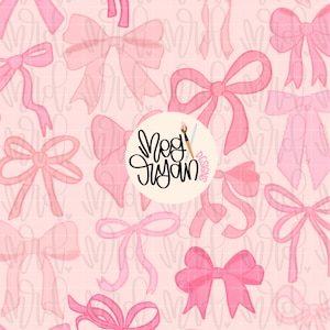 Pink Coquette Pattern | Bow Pattern | Seamless Pattern | Repeat Pattern | Dainty Pattern | Preppy Fabric Design | Instant Download | Bows
