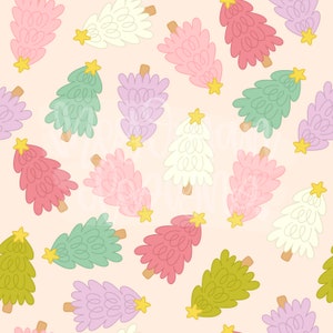 Pink Christmas Pattern | Bow Pattern | Seamless Pattern | Repeat Pattern | Dainty Pattern | Christmas Pattern | Instant Download | Christmas