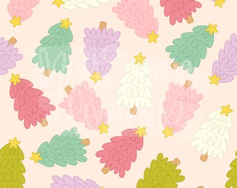 Pink Christmas Pattern | Bow Pattern | Seamless Pattern | Repeat Pattern | Dainty Pattern | Christmas Pattern | Instant Download | Christmas
