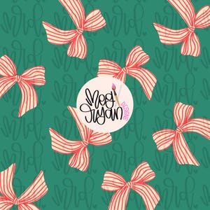 Red Striped Bows Pattern | Christmas Coquette Pattern | Bow Pattern | Seamless Pattern | Repeat Pattern | Coquette Pattern | Christmas Bows
