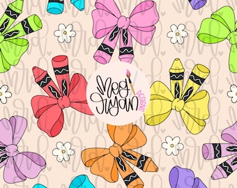 School Coquette Pattern | Bow Pattern | Seamless Pattern | Repeat Pattern | Dainty Pattern | Preppy Fabric Design | School Pattern | Bows