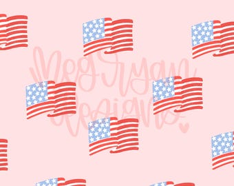 Flag Pattern | Patriotic Pattern | Fabric Design | Seamless Pattern | Repeat Pattern | America Pattern | Instant Download | Preppy Pattern |