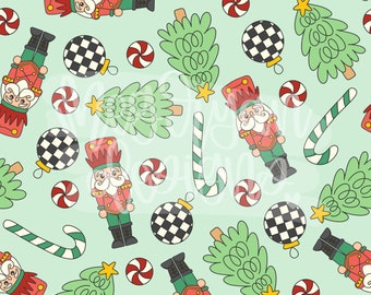 Weihnachtsnussknacker | Nussknacker Muster | Weihnachtsmuster | Junge Muster | Nahtloses Muster | Muster wiederholen | Vintage Nussknacker | PNG