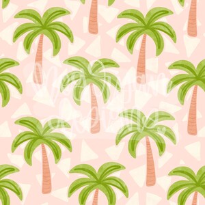 Tropical Pattern | Palm Trees Pattern | Seamless Pattern | Repeat Pattern | Beach Pattern | Preppy Fabric Design | Instant Download | Summer